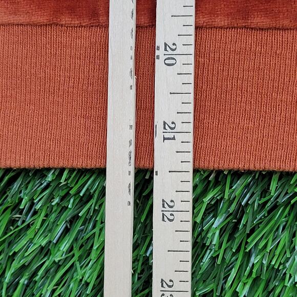 Vintage 80s Velour Sweater Womens Large 21x21 Boxy Burnt-Orange - Picture 10 of 10